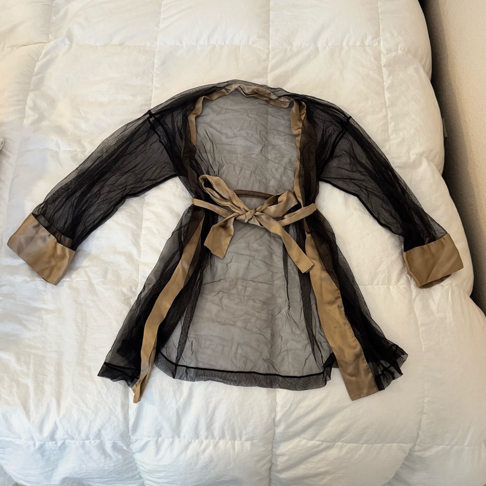Victoria’s Secret Black and Gold Sheer Robe